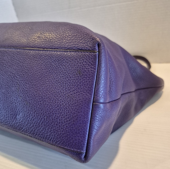 Coach Ava Chain tote Purse Pepple grain purple leather - Picture 9 of 9